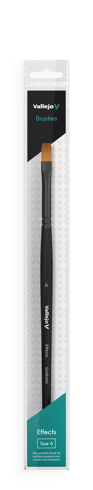 AVB04006 Vallejo Hobby Brushes: Effects Flat Rectangular Synthetic Brush No. 6 Vallejo