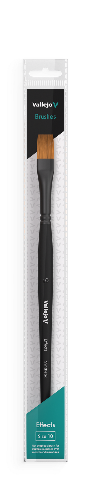 AVB04010 Vallejo Hobby Brushes: Effects Flat Rectangular Synthetic Brush No. 10 Vallejo