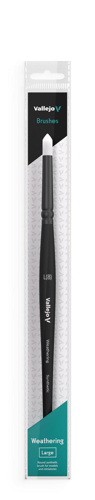 AVB08003 Vallejo Hobby Brushes: Weathering Round Synthetic Brush Large Vallejo