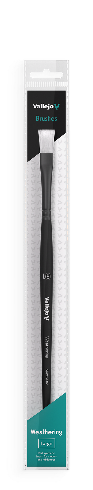 AVB09003 Vallejo Hobby Brushes: Weathering Flat Synthetic Brush Large Vallejo
