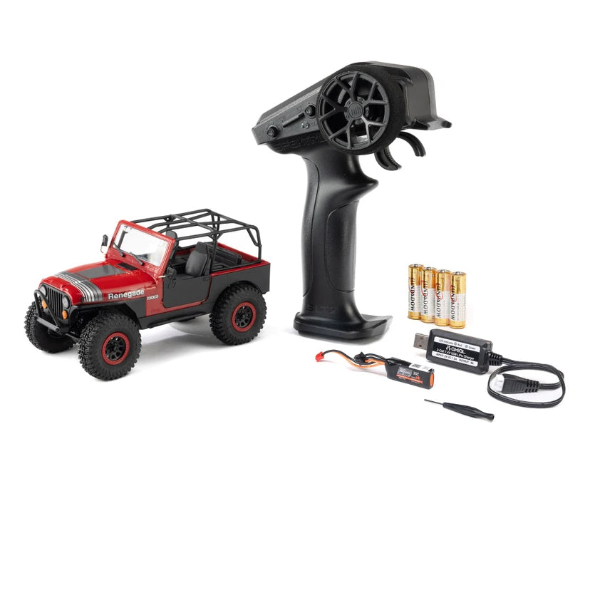 Axial SCX30 Jeep CJ-7 Renegade 1/30 Brushed Rock Crawler, RTR, Red AXI-3273T1