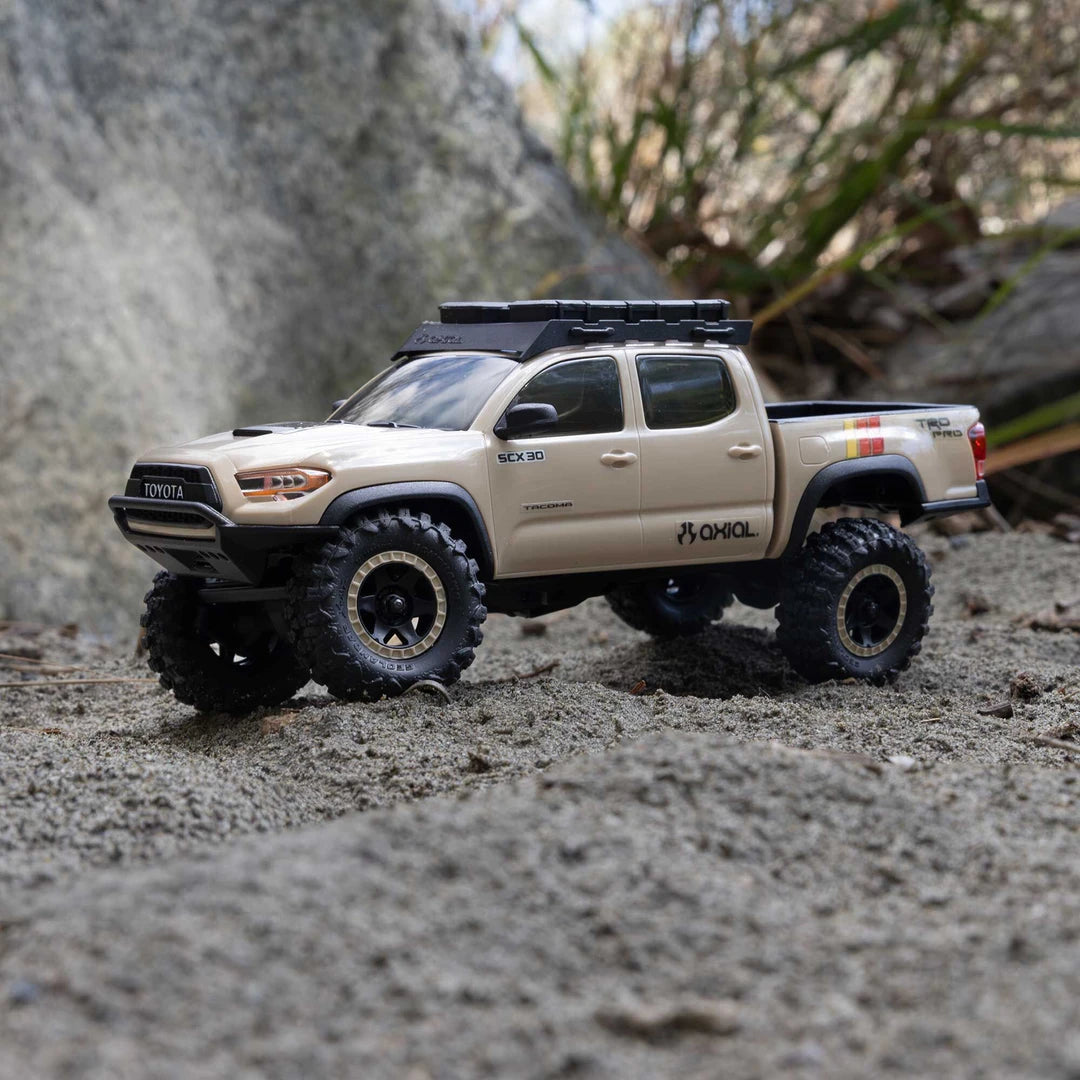 Axial SCX30 Toyota Tacoma TRD Pro 1/30 4X4 Rock Crawler, RTR, Tan AXI-3289T2