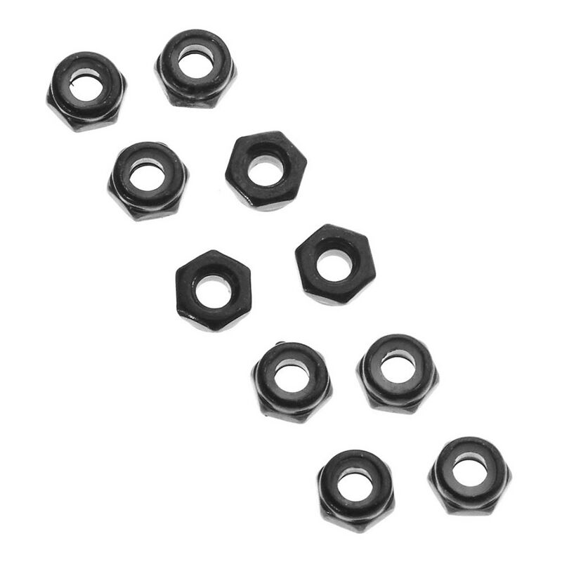 AXIC1052 Axial Thin Nylon Locking Hex Nut, M3, Black, 10 Pieces, AXA1052