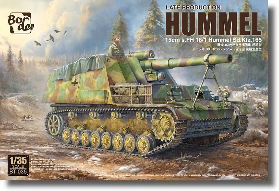 Border Model 1/35 15cm s.FH 18/1 Hummel Sd. Kfz. 165 Late Production Plastic Model Kit BDM-BT035