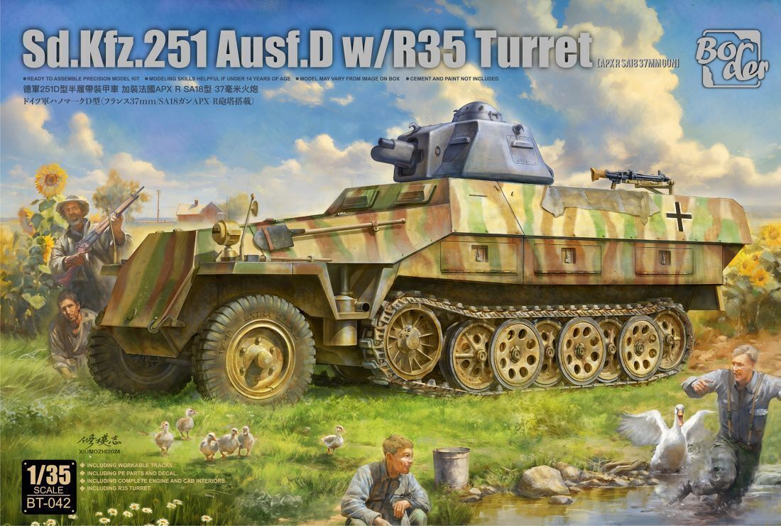 Border Model 1/35 Sd.Kfz.251 Ausf.D w/ R35 Turret Plastic Model Kit