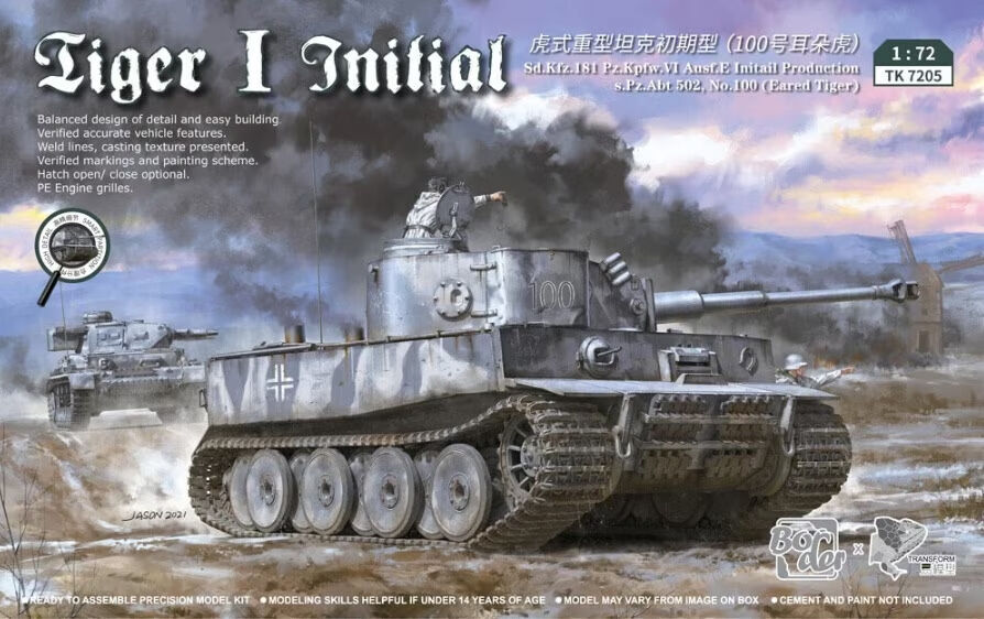Border Model 1/72 Tiger I Initial Sd.Kfz.181 Pz.pfw.VI Ausf.E Plastic Model Kit BDM-TK7205
