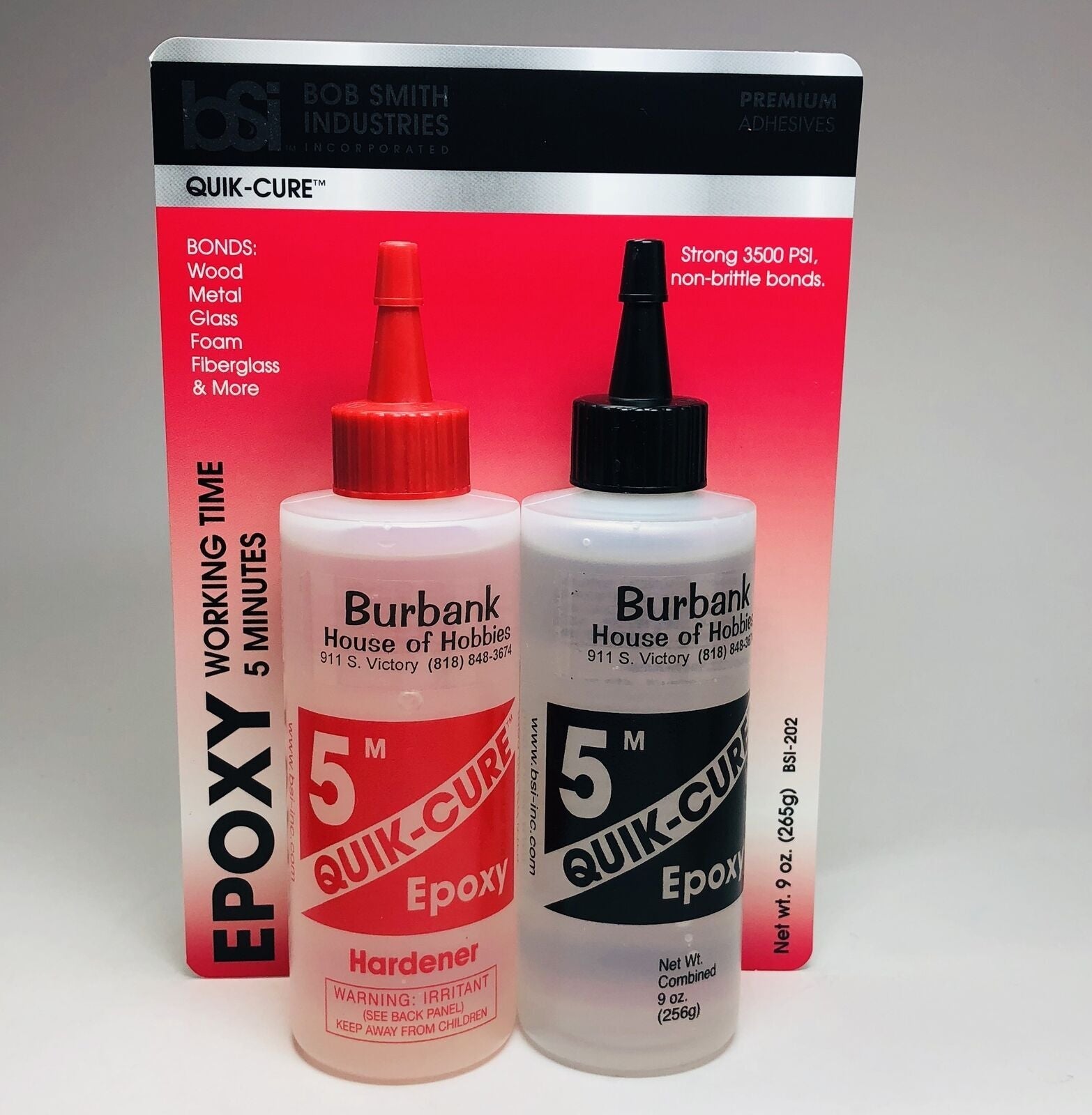 BSI202 Quick-Cure 5min. Epoxy 9oz *** Bob Smith