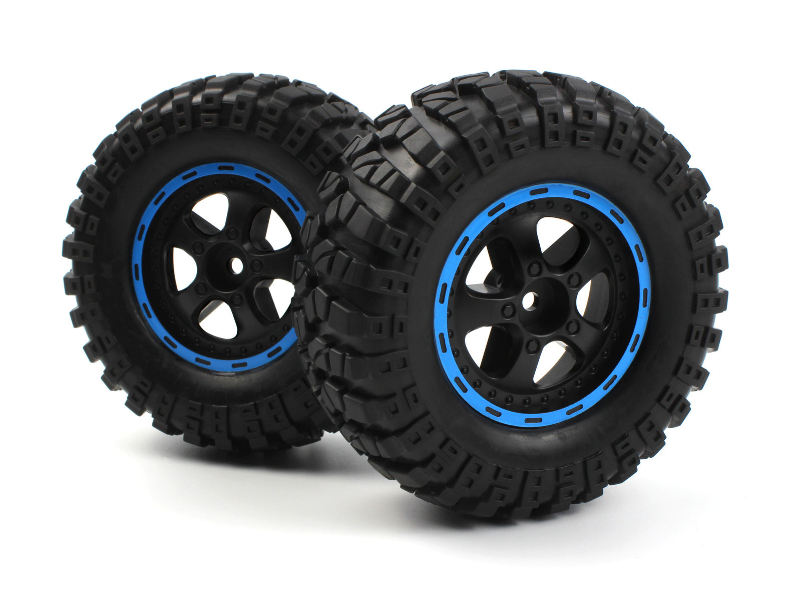 BZ540184 Blackzon Smyter Desert Wheels/Tires Assembled (Black/Blue) BlackZon