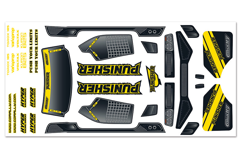 C-00180-388-1 Team Corally - Body Decal Sheet - Punisher XP - 1 pc Team Corally