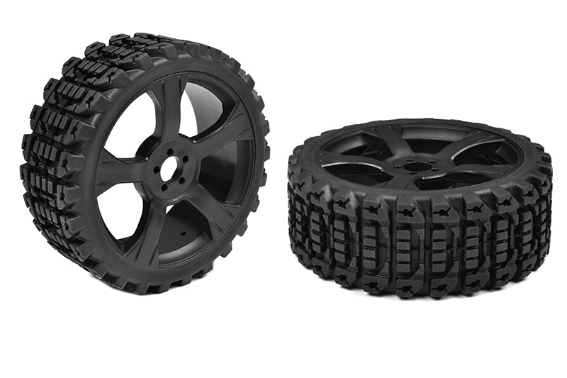 C-00180-611 Team Corally - Off-Road 1/8 Buggy Tires - Xprit - Low Profile - Glued on Black Rims - 1 pair Team Corally