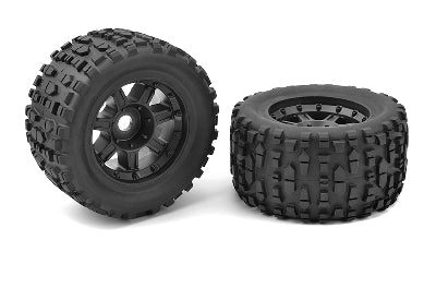 C-00180-632 Team Corally - Monster Truck Tires - XL4S - Grabber - Glued on Black Rims - 1 pair Team Corally