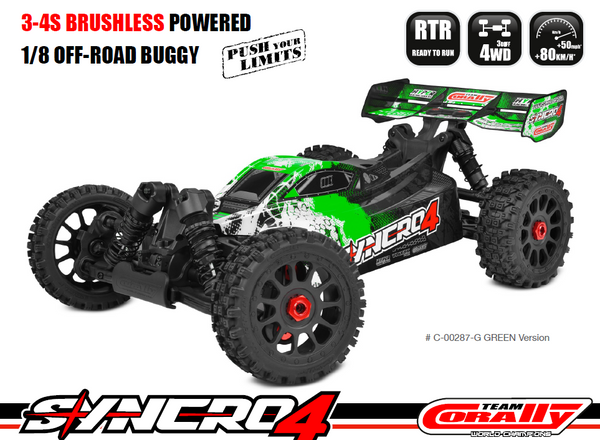 C-00287-G Team Corally - SYNCRO-4 - RTR - Green - Brushless Power 3- 4S - No Battery - No Charger