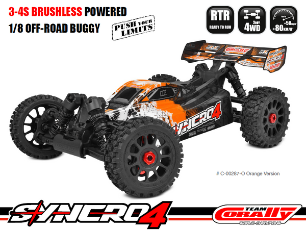 C-00287-O Team Corally - SYNCRO-4 - RTR - Orange - Brushless Power 3- 4S - No Battery - No Charger