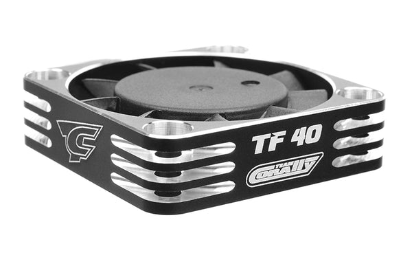 C-53112-2 Team Corally - Ultra High Speed Cooling Fan TF-40 w/BEC connector - 40mm - Color Black - Silver