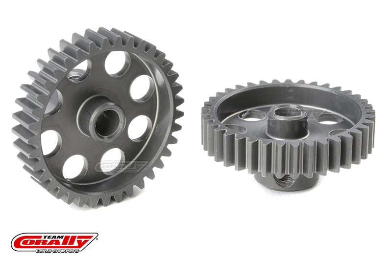 C-70437 Team Corally - 48 DP Pinion - Short - Hard Anodised AL7075 - 37 Teeth - Shaft Dia. 3.17mm Team Corally
