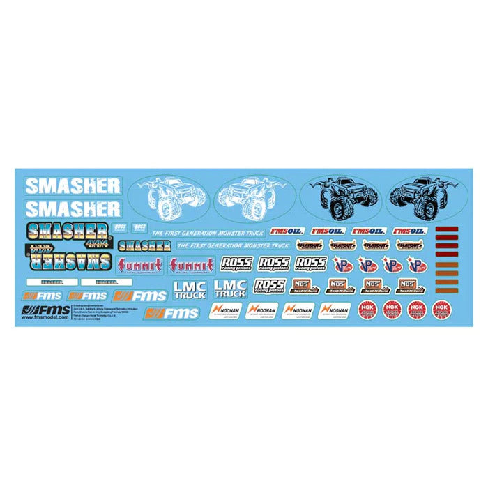 C3052 12402BU CAR DECAL SHEET (SMASHER) Roc Hobby
