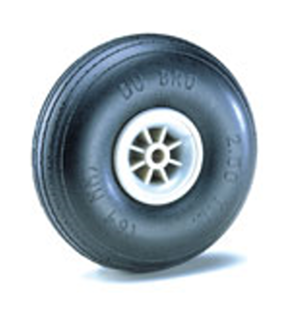 DUBRO 200TL 2in DIA TREADED LIGHTWT WHEELS (1 PAIR PER CARD) Dubro