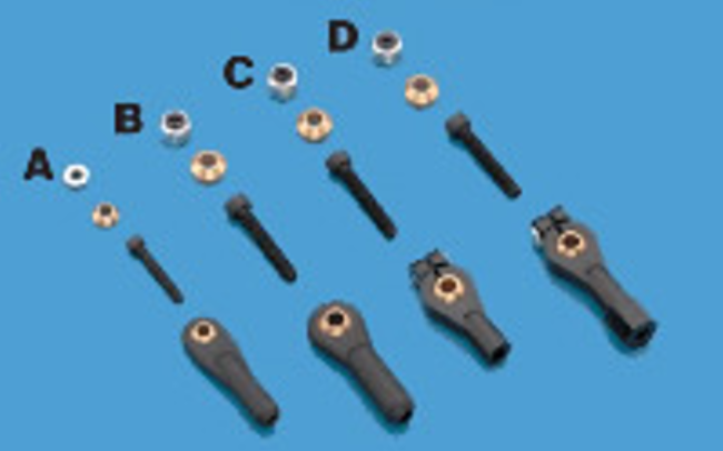 DUBRO 2135 2-56 SWIVEL BALL LINK W/HARDWR (2 PCS PER PACK) (BLACK) Dubro