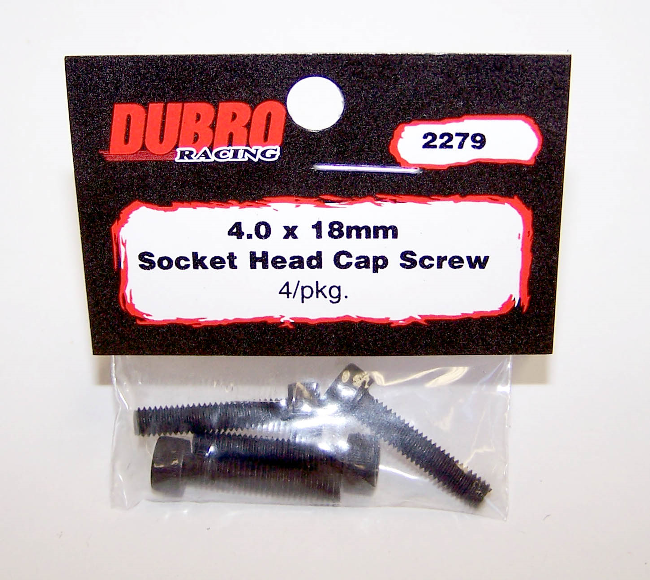 DUBRO 2279 4.0MM X 18 SOCKET-HEAD CAP SCREWS (4 PCS/PACK) Dubro