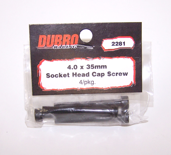 DUBRO 2281 4.0MM X 35 SOCKET-HEAD CAP SCREWS (4 PCS/PACK) Dubro