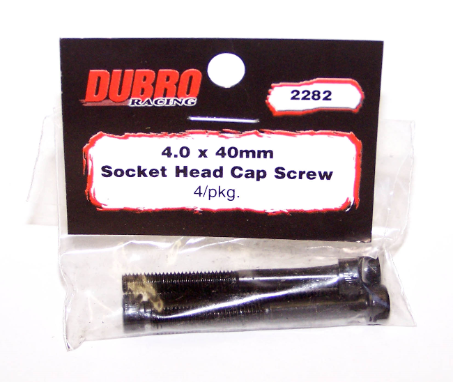 DUBRO 2282 4.0MM X 40 SOCKET-HEAD CAP SCREWS (4 PCS/PACK) Dubro
