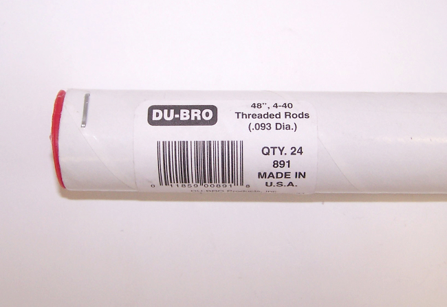 DUBRO 891 48in (1220MM) .093 ROD 4-40 THREAD (24 PC PER TUBE) Dubro
