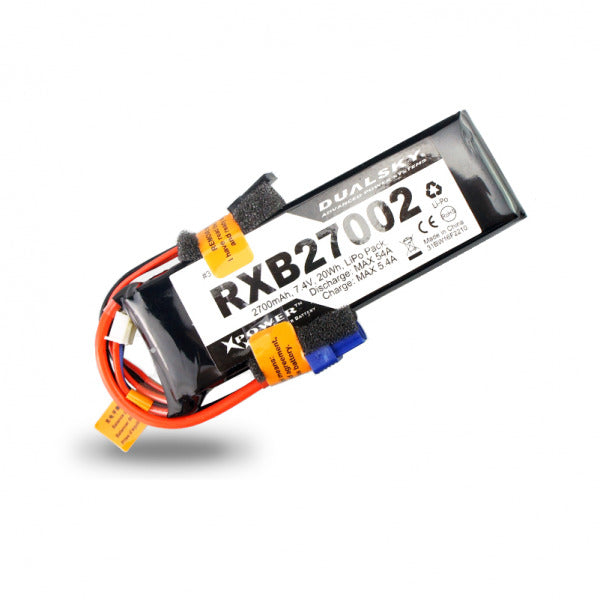 DSRXB27002 Dualsky 2700mah 2S 7.4v 25C LiPo Receiver Battery with Servo and XT60 Connector DUALSKY