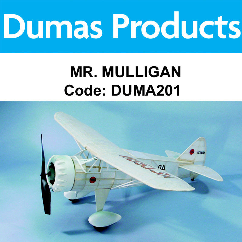 DUMAS 201 MR. MULLIGAN WALNUT SCALE 17.5 INCH WINGSPAN RUBBER POWERED DUMAS