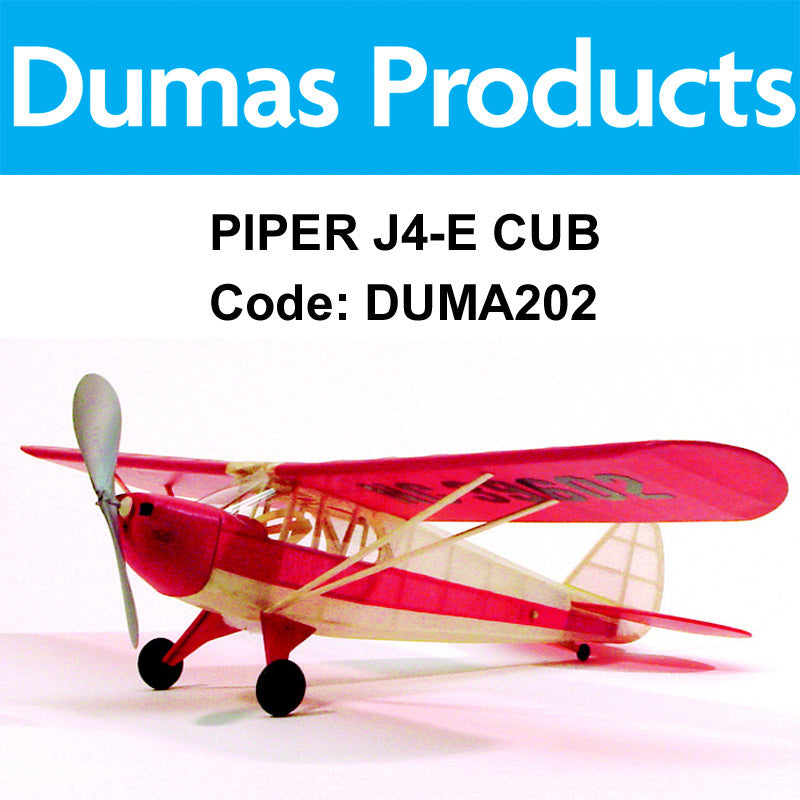 DUMAS 202 PIPER J4-E CUB COUPE WALNUT SCALE 17.5 INCH WINGSPAN RUBBER POWER DUMAS