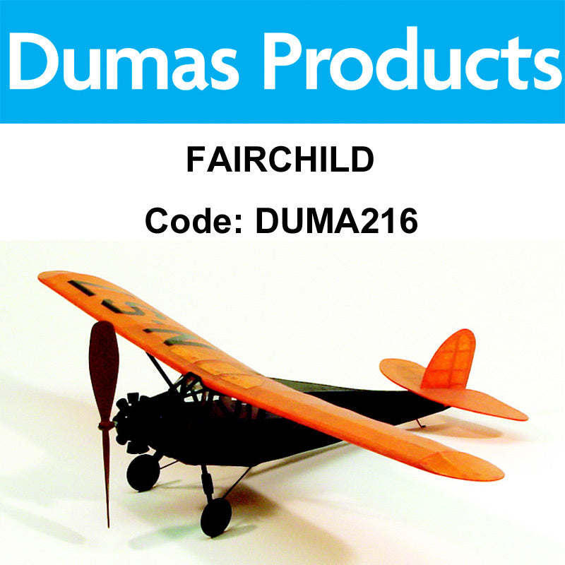 DUMAS 216 FAIRCHILD WALNUT SCALE 17.5 INCH WINGSPAN RUBBER POWERED DUMAS