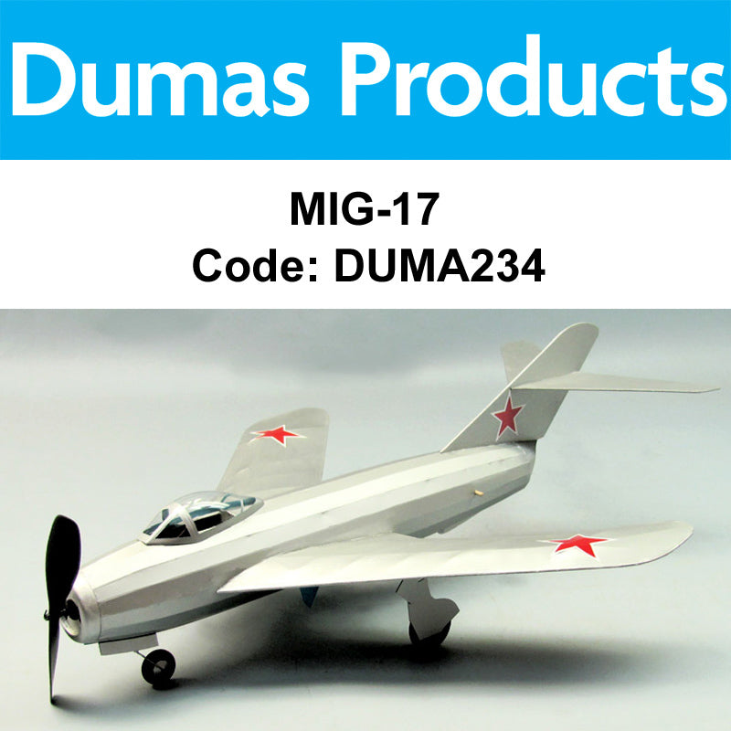 DUMAS 234 MIG-17 WALNUT SCALE 18 INCH WINGSPAN RUBBER POWERED DUMAS
