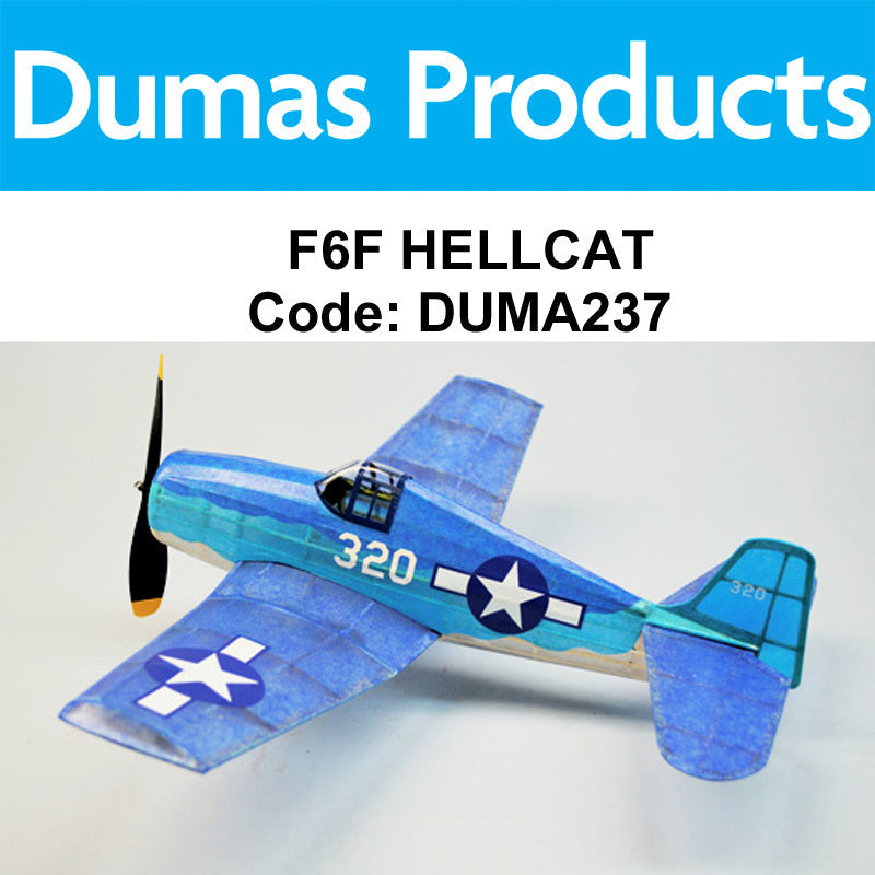 DUMAS 237 F6F HELLCAT WALNUT SCALE 18 INCH WINGSPAN RUBBER POWERED DUMAS