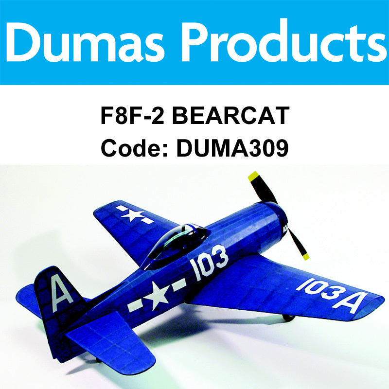 DUMAS 309 F8F-2 BEARCAT 30 INCH WINGSPAN RUBBER POWERED DUMAS
