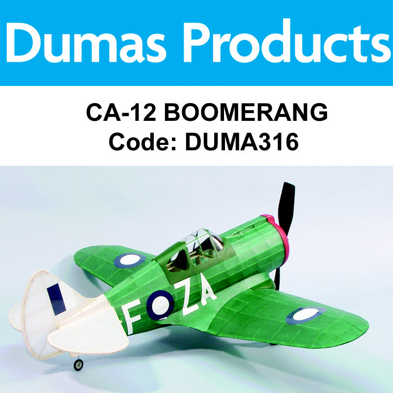DUMAS 316 CA-12 BOOMERANG 30 INCH WINGSPAN RUBBER POWERED DUMAS