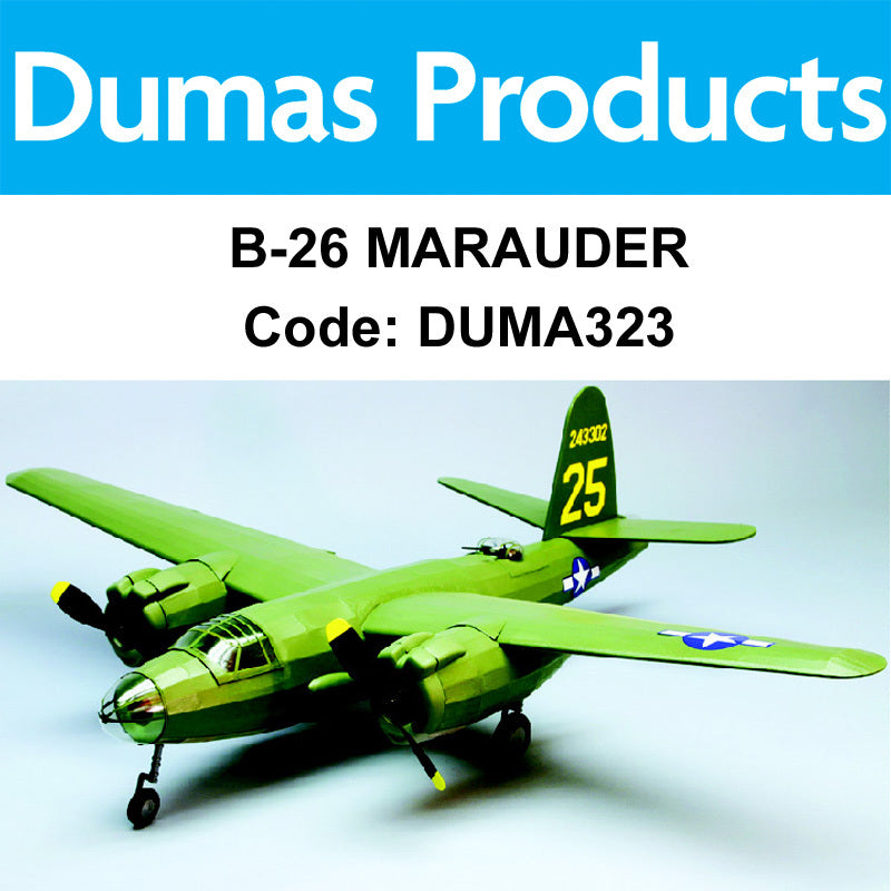 DUMAS 323 B-26 MARAUDER 30 INCH WINGSPAN RUBBER POWERED DUMAS