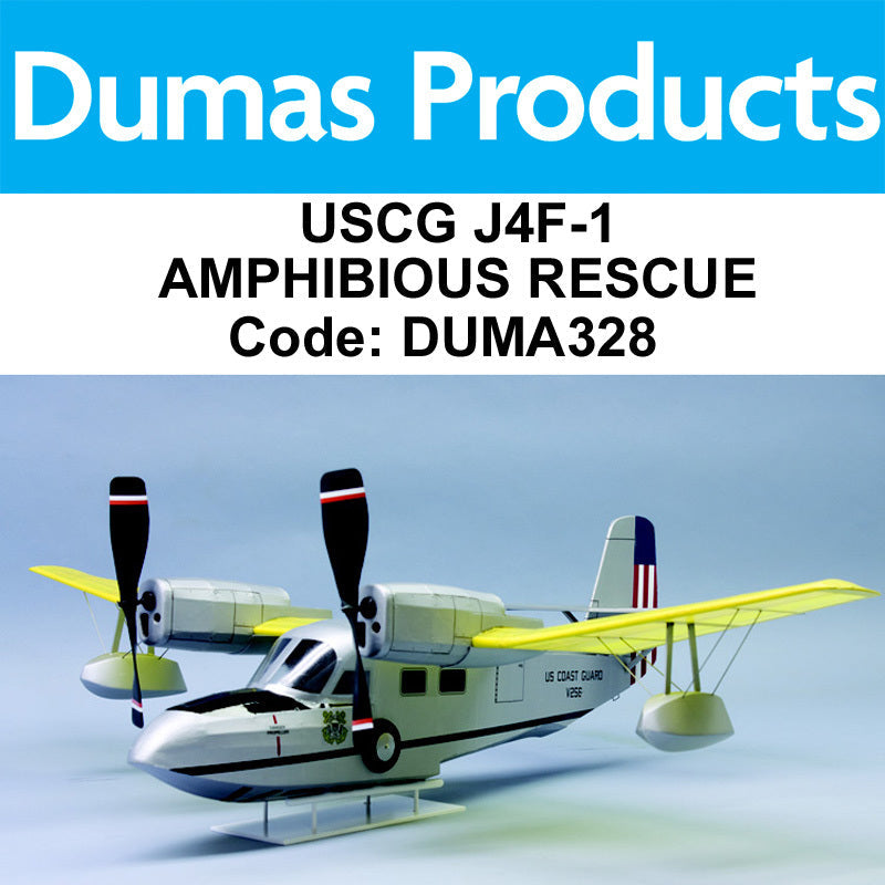 DUMAS 328 USCG J4F-1 AMPHIBIOUS RESCUE KIT 30 INCH WINGSPAN RUBBER POWERED DUMAS