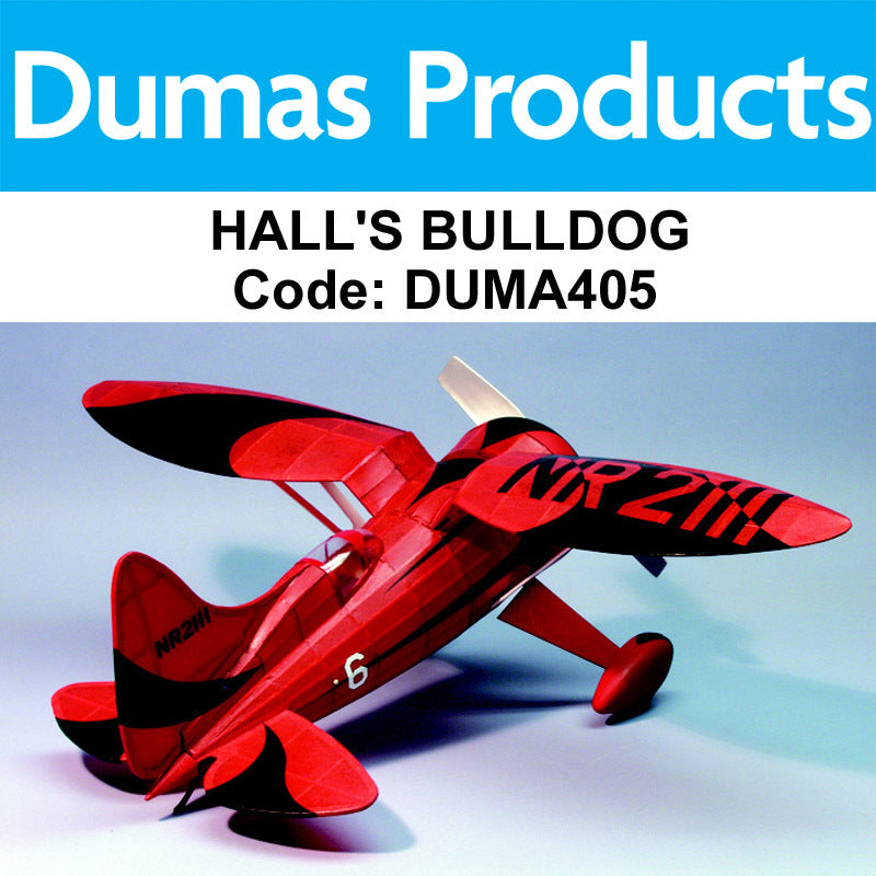 DUMAS 405 HALL'S BULLDOG RUBBER POWERED 28 INCH WINGSPAN RUBBER POWERED DUMAS