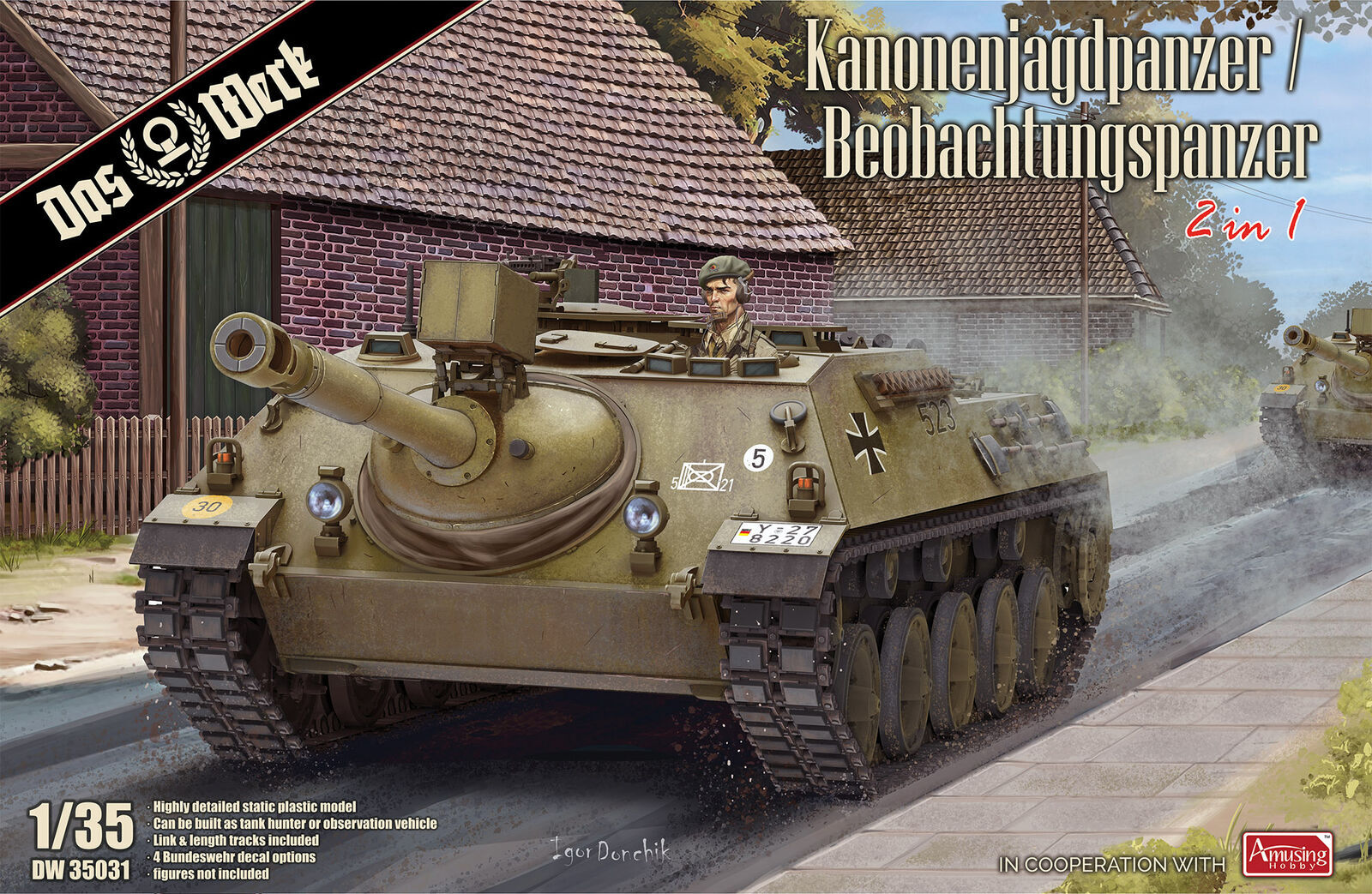 Das Werk 1/35 Kanonenjagdpanzer/Beobachtungspanzer Plastic Model Kit