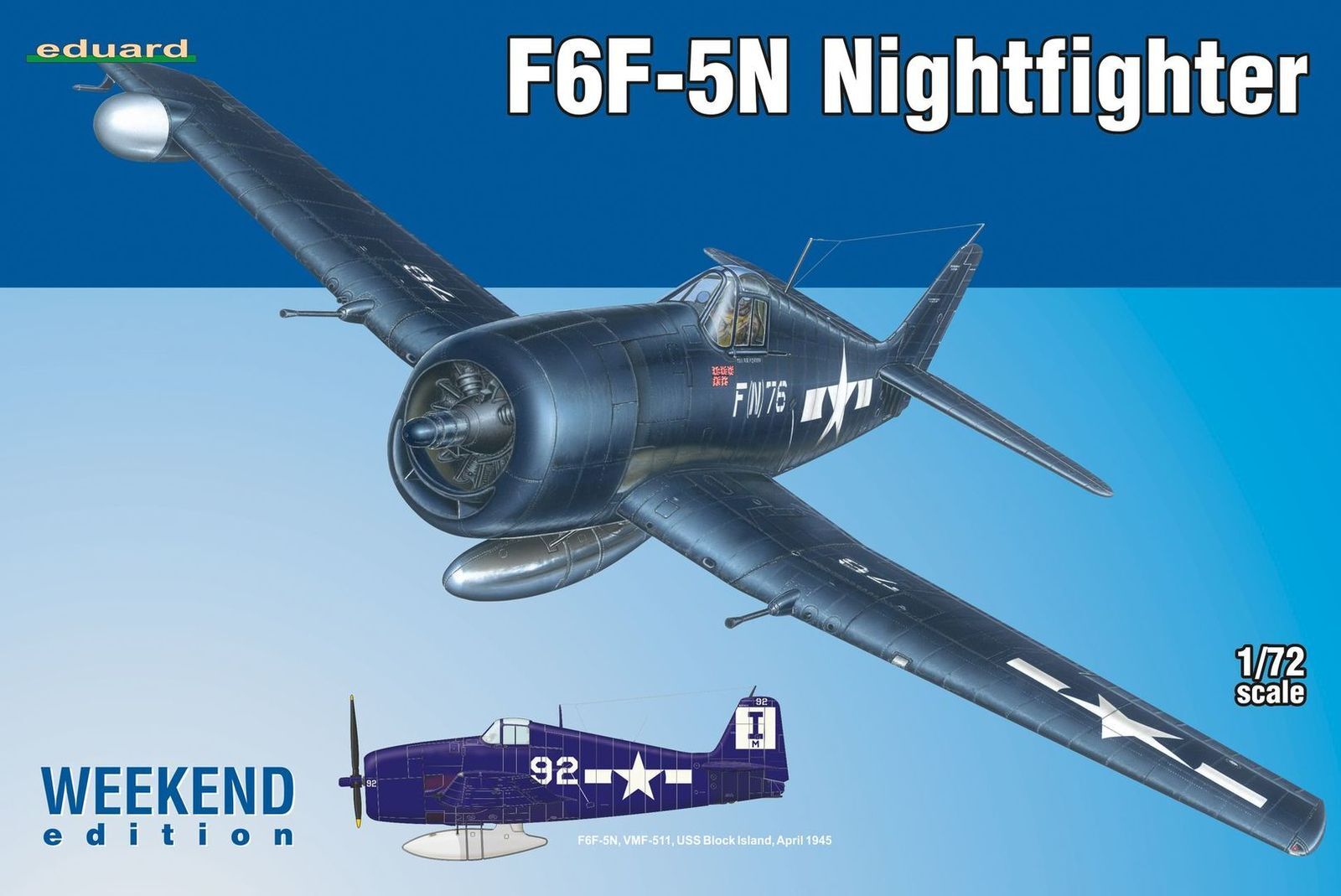 ED07434 Eduard 1/72 F6F-5N Nightfighter Plastic Model Kit Eduard
