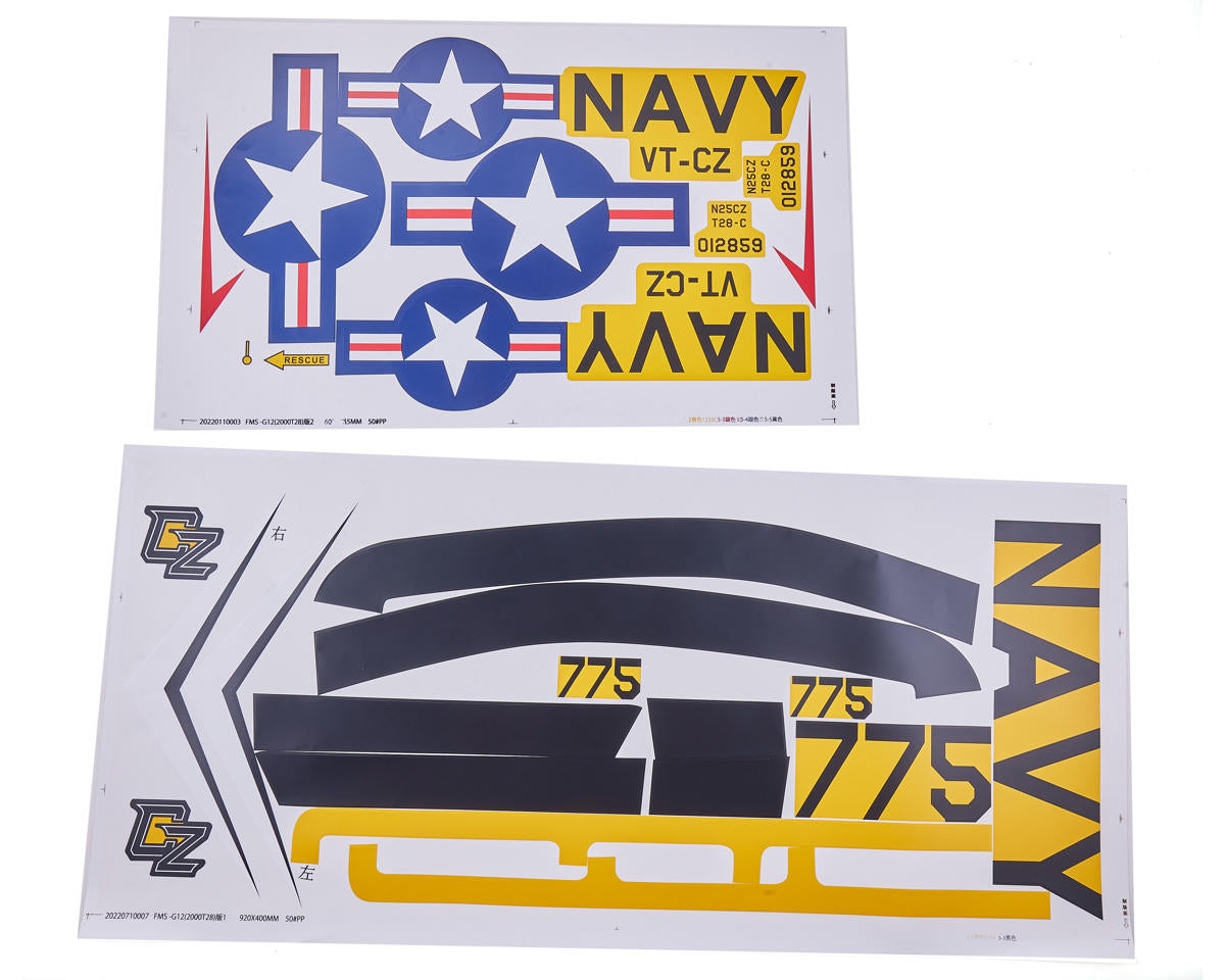 E-Flite Decal Sheet, Carbon Z T-28 EFL013561