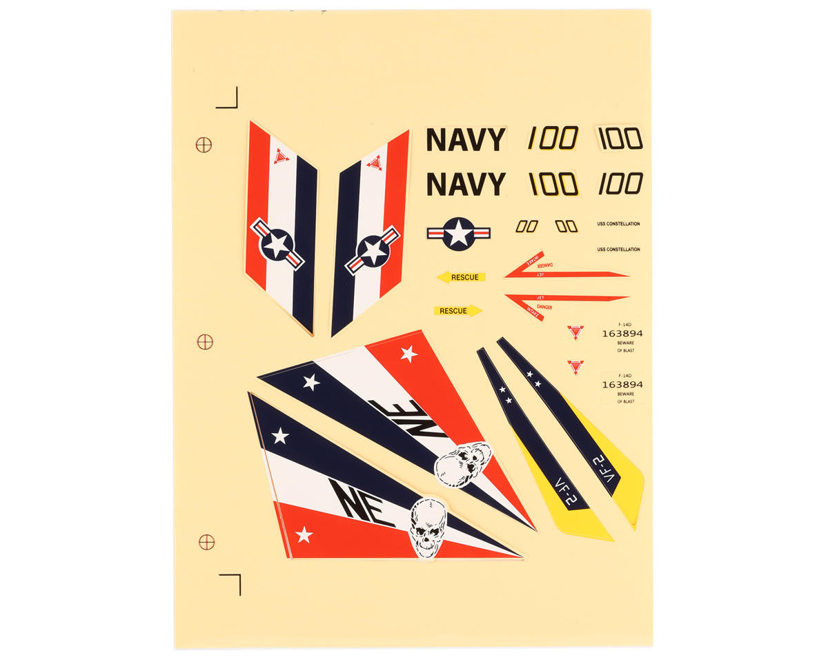 EFL01467 E-Flite Decal Set, F-14 Tomcat 40mm Twin E-FLITE
