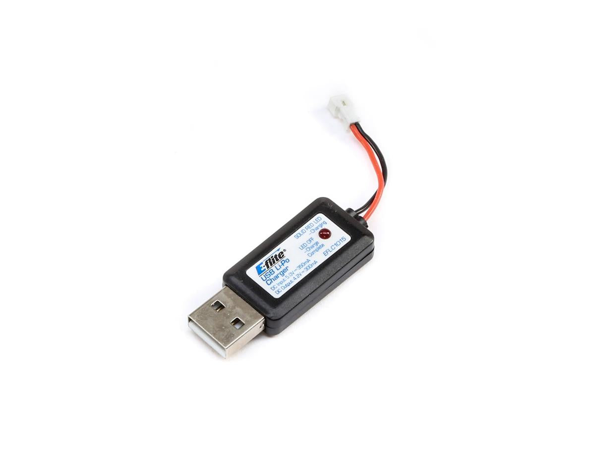 EFLC1015 E-Flite USB LiPo Charger for 1S 3.7v 300mah Batteries with Small UMX connector E-FLITE