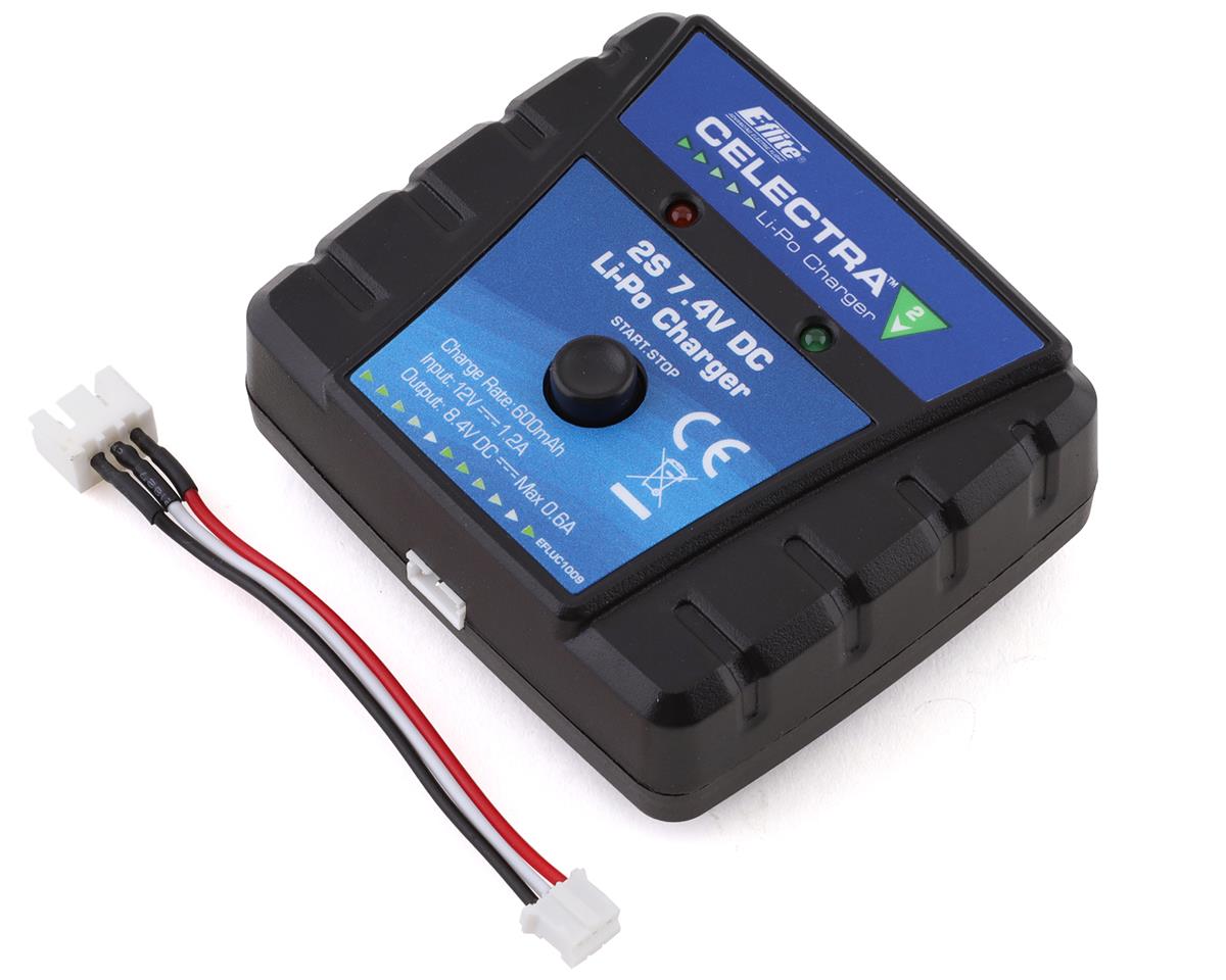 EFLUC1009 E-Flite Celectra DC LiPo Charger for 2S 7.4 800mah Batteries with 2S UMX Connector E-FLITE