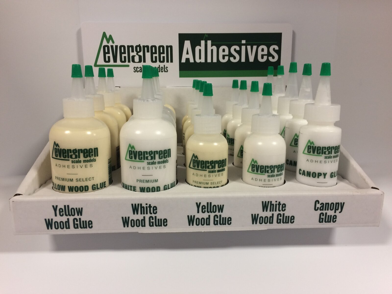 Evergreen Wood Adhesive Dealer Assortment (21 bottles) Evergreen