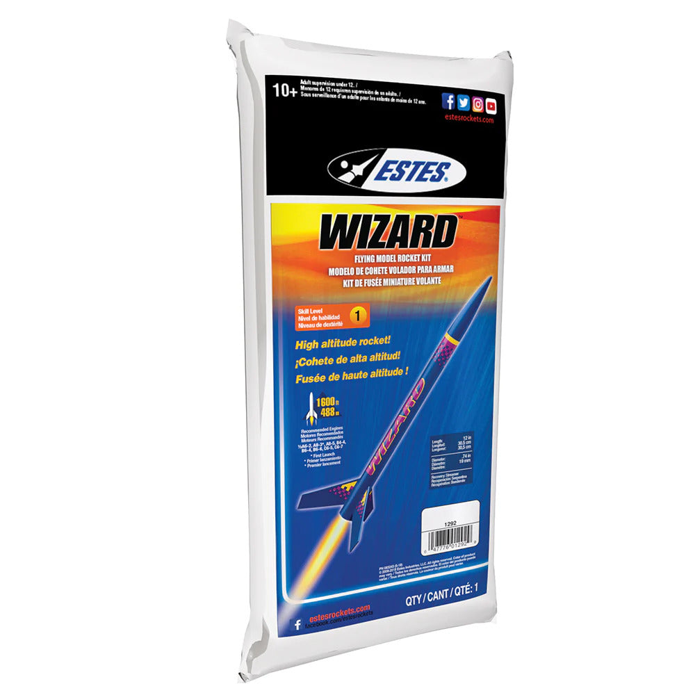 EST-1292 Estes Wizard Intermediate Model Rocket Kit (18mm Standard Engine) Estes