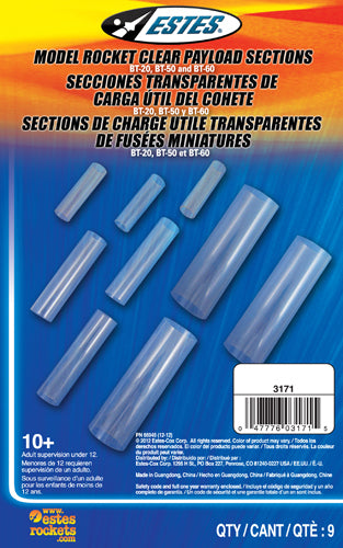 Estes Clear Payload Asst (9 pc) Model Rocket Accessory EST-3171