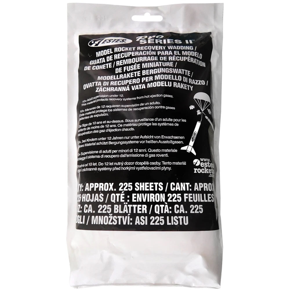 EST-3556 Estes Pro Series II Recovery Wadding (225 sheets) Model Rocket Accessory Estes