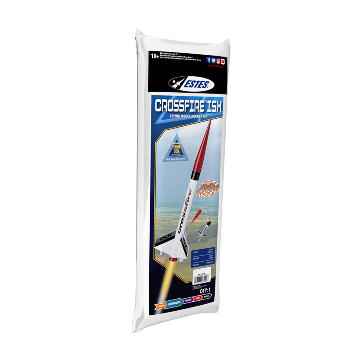 EST-7220 Estes Crossfire ISX Intermediate Model Rocket Kit (18mm Standard Engine) Estes