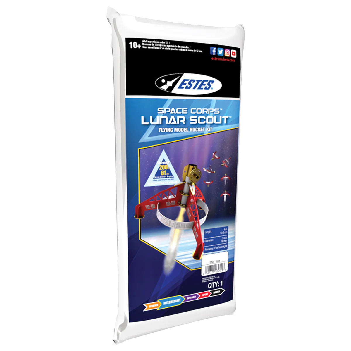 EST-7290 Estes Space Corps Lunar Scout Intermediate Model Rocket Kit (13mm Mini Engine) Estes