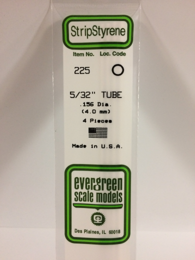 Evergreen White Polystyrene Tube 0.156 x 14" / 4mm x 36cm (4) EVE-00225